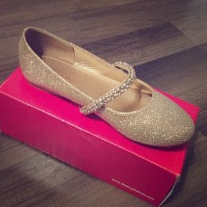 Girls gold flats